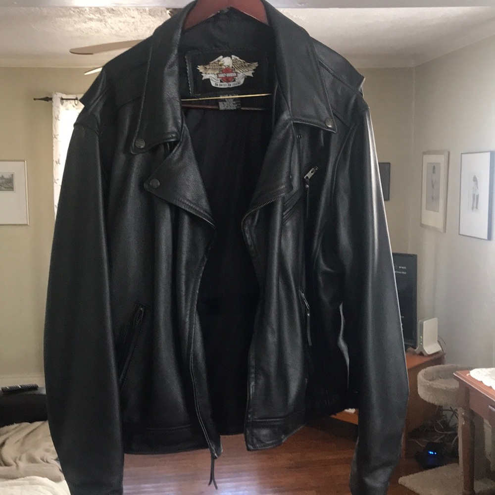 Leather motorcycle jacket
